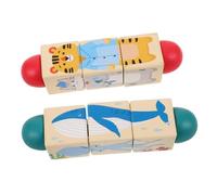 UPKOCH 2 Pièces Montessori Rotating Toy Set Wooden Animal Spin for Early Learning and Fine Motor Skills Development