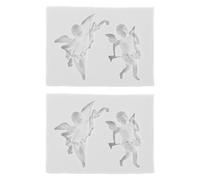 UPKOCH 2 Pièces Moule en Silicone Ange Musical 3D pour Plâtre et | Blanc, Surface Lisse à Démoulage Facile, Résistant à Chaleur, pour Cire Parfumée et Projets Maison