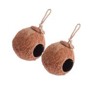 UPKOCH 2 Pièces Nid Suspendu en Coquille Naturelle pour Perroquets et Oiseaux Maison de Niche pour Cage Lit Oiseau