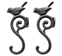 UPKOCH 2 Pièces Patère Murale Oiseau en Fonte, Style Vintage Rustique pour | Montage Mural, Finition Antique Résistante, Support , Salle de Bain et Terrasse, pour Pots ou Balles