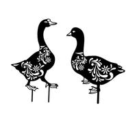 UPKOCH 2 Pièces Piquets de Jardin Forme de Canard Ensemble de Décorations Creuses pour Pelouse et Jardin Extérieur Ornements Animaux Robustes et Décoratifs