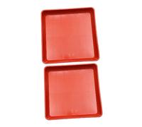 UPKOCH 2 Pièces Plateau De Jardinière Carré Soutien À L'intérieur Plateau Décoratif Récipient Bac à Plantes pour Plante D'intérieur Rectangulaire Usine Drainage Rouge Plastique