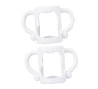 UPKOCH 2 Pièces poignée de bouteille biberon mains anse de bouteille à col large poignée amovible blanche bouteilles Jouet pour poignées de biberon anse pour bouteille de lait
