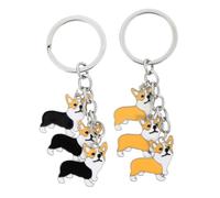 UPKOCH 2 pièces Porte-clés Chic Métal pour Clés avec Pendentif Chien Corgi Jaune et Noir Lot de Accessoires Décoratifs Pratiques et Résistants pour Clés Sacs et Cadeaux pour Amoureux des