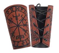 UPKOCH 2 pièces Protège-Bras Médiéval Cuir PU Gravé Brassards Vikings Réglables pour Cosplay Renaissance Accessoires Costume Homme et Femme Lot