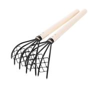 UPKOCH 2 pièces Râteau de Plage à Main avec Dents Outil de Jardinage Robuste et Rateau Coque avec Filet pour Ramassage Coquillages et Fruits de Mer