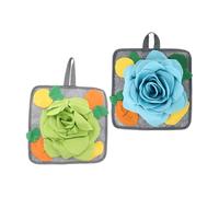 UPKOCH 2 pièces Tapis Renifleur pour Lapin Vert et Bleu Tapis de Nourrissage Lent Antidérapant Coussin Ludique pour Animaux Stimule Instinct de Recherche et Réduit Anxiété