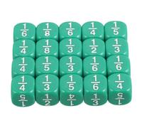 UPKOCH 20 pièces Dés Éducation pour Garçon Fille Acrylique Dés à Fractions Arrondies Multi-Faces pour Jeux de Classe et Apprentissage des Mathématiques