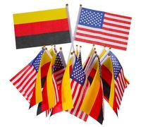 UPKOCH 20 Pièces Drapeaux à Main Américains Allemands Décorations Patriotiques Légères pour Événements Concerts Célébrations