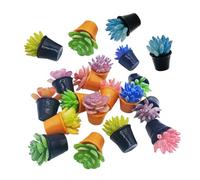 UPKOCH 24 Pièces Miniature Succulents Dollhouse Accessories Handmade Mini Fake Succulents in Resin Terracotta Pots Tiny Potted Plants for Mini Garden and Dollhouse Decoration