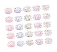 UPKOCH 25 pièces Mini Shell Figurines Glow in The Dark Gradient Resin Charms DIY Craft Decorations for Fairy Garden Dollhouse Birthday Party