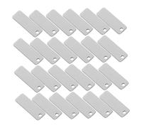 UPKOCH 25 Pièces Polished Stainless Steel Rectangle Keychain Tags Mirror Finish Metal Blanks For Jewelry Making Pet Id Charm Accessories