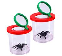 UPKOCH 2Pièces Boîte Observation Insectes avec Loupe Intégrée Kit Exploration pour Observer Insectes Fleurs et Pratique et Portable pour Activités