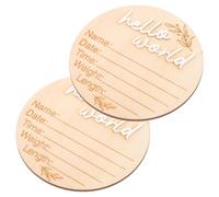 UPKOCH 2pièces Cartes de Naissance Bois Panneau Annonce Prénom pour Maternité