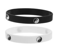 UPKOCH 2pièces Lot De Bracelets Silicone Tai Chi Yin Yang Pour Amis Et Activités Sportives Accessoires De Danse De Rue Pour Fitness Et Quotidien