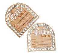 UPKOCH 2pièces Panneau Bonjour Le Monde Bois Pour Naissance Panneau Avec Prénom Pour Chambre Annonce Naissance