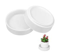 UPKOCH 2pièces Soucoupes Céramique Rondes pour Pots De Plantes Plateau Collecteur Eau Robuste Support Stable pour Pots Intérieur De Design Élégant Et Facile à Nettoyer