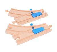 UPKOCH 2pièces Voie Ferrée Bois pour Train Garçon Fille avec Aiguillage Et Voie Courbe Compatibles avec Principales Marques Jouet Éducatif pour Développement Cognitif Et Jeux Créatifs