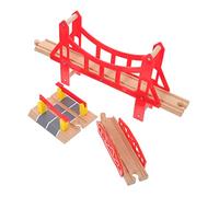 UPKOCH 3 pièces Accessoires de Ponts de Train Bois Ponts Suspendus pour Voies Ferrées Kit de Construction pour Garçon Fille et Tout Petits Jeu Dextension de Circuit de Train