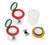 UPKOCH 3 pièces Boîtes Observation Insectes avec Loupe Outils Exploration Éducatifs pour Garçon Fille Rouge Jaune