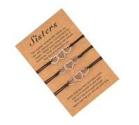 UPKOCH 3 pièces Bracelet Amitié Inoxydable avec Cœur Ajouré Décor Poignet Élégant Tissé Main pour Femmes et Filles Cadeau de Lien