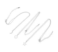 UPKOCH 3 pièces Collier Acier Inoxydable avec Pendentifs Soleil Lune Étoile Chaîne de Clavicule Élégante pour Famille et Amis Cadeau Amitié Féminin