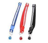 UPKOCH 3 pièces Collier pour Petit Chien Réglable avec Cloche Réfléchissant et Sécurisé Adapté Aux Chats et Chiots Jusqu à Rouge Bleu Noir