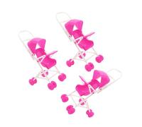 UPKOCH 3 pièces Poussette Garçon Fille Poupon Simulation Réaliste Compact pour Garçon Fille Accessoire Maison de Poupée Cadeau Danniversaire et Jeux Dimitation
