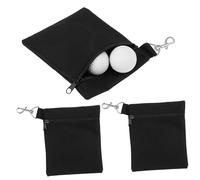 UPKOCH 3 Pièces Sacoche Golf Tee avec Fermeture Éclair et Mousqueton Métallique Pochette Accessoire Polyvalente pour Balles Outils et Valeurs Attachable pour Hommes et Femmes Noir