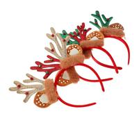 UPKOCH 3 Pièces Serrage-tête Oreilles de Cerf de Noël en Peluche pour | Rouge Vert Or, Design Festif Réutilisable, Ajustement Confortable, pour Adultes et Garçon et Filles Couleur Aléatoire