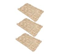 UPKOCH 3 Pièces Tapis Herbe pour Lapin Matelas Paille Naturelle pour Cage de Petit Animal Lit Confortable et Isolant pour Cochons Dinde et Hamsters