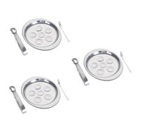 UPKOCH 3 Set Champ Vis Fourche Pince Plat Cuisine pour Escargots Plat De Service Coquille D'escargots À 6 Trous Four pour Escargots D'escargots