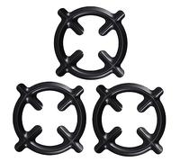 UPKOCH 3 Supports Ronds pour Cafetière en Fer Noir, Anneaux Réducteurs pour Cuisinière à Gaz, Surface Lisse sans Bavures, Lot de 3