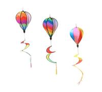 UPKOCH 3pièces Moulin à Vent Spirale Forme De Montgolfière Décoration Suspendue pour Jardin Pendentif Girouette Amusante