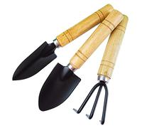 UPKOCH 3Pièces Outils de Jardinage Mini Pelle Râteau et Truelle Fer avec Manche pour Jardin Camping et Extérieur Noir