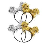 UPKOCH 4 Pièces Bandeaux à Cheveux Pailletés Nouvel An Or et Argent Accessoires Légers et Souples pour Fête de Noël et Réveillon Serre-tête Scintillant Réutilisable pour Célébrations