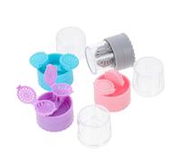 UPKOCH 4 pièces Boîte de Nettoyage Lentilles Manuelle Organisateur Portable pour Lentilles de Contact Nettoyage Simple et Sécurisé Couleurs Assorties Bleu Rose Jaune