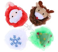 UPKOCH 4 Pièces Boule de Bain de Noël Père Noël Exfoliante Corps | Style Festif Créatif, Wadding et Pe, Nettoyage en Profondeur, Mousse Riche, Massage Cutané