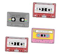 UPKOCH 4 pièces Broche Épingle Vintage Cassette Rétro Pin Cartoon Corsage pour Femmes Accessoire Mode Broche Lapel Pin Année Rétro