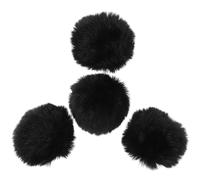 UPKOCH 4 pièces Broche Pompon Fausse Fourrure Fluffy Noir Lot de Accessoire Mode Amovible pour Chapeaux Vêtements Chaussures DIY