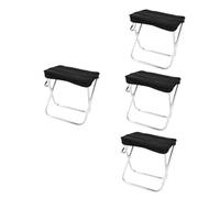 UPKOCH 4 Pièces Chaise De Camping S'asseoir Pliable Plage Escamoter Sièges Tabourets Pliants Portables Léger Compact Tabouret Pliant Camping Dehors Chaise Pliante Large Bancs Noir Chiffon