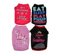 UPKOCH 4 Pièces Gilet pour Animaux De Compagnie Sweat-Shirt Doux pour Chiot Sweat-Shirt pour Chien Vêtements XXX Chihuahua Vêtements pour Chiot Vêtements D'Été pour Chien Vêtements