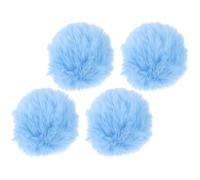 UPKOCH 4 pièces Lot de Pompons Décoratifs Imitation Fourrure Bleus Accessoires DIY pour Vêtements Chapeaux et Chaussures Boules Souples et Légères pour Customisation Créative