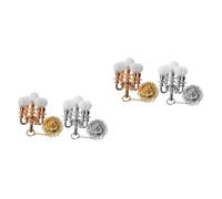 UPKOCH 4 pièces Miniature Lampe de Plafond Décorative Accessoires pour Maison de Poupée Lampe Suspendue Imitation Modèle Miniaturisé Rond Blanc Or et pour Décoration Réaliste