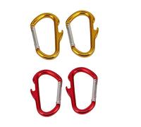 UPKOCH 4 pièces Mousquetons Alliage Aluminium Robustes Crochets Multifonctionnels pour Sécurité Plein Air Porte Clés et Attaches pour Randonnée Camping et Escalade