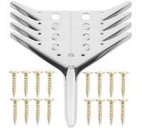 UPKOCH 4 Pièces Pieds de Meuble en Acier Triangulaires Argentés | Support Léger, Protection du Sol, des Bruits, Rénovation DIY, Adaptés aux Chaises, Armoires et Créations Artisanales