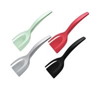 UPKOCH 4 Pièces Pince Spatule Nylon Multifonctionnelle pour Cuisson Œufs Poisson Steak avec Manche Isolant Brûlure Outil Polyvalent de Cuisine Compact