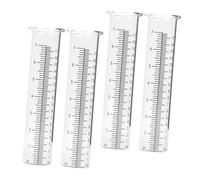 UPKOCH 4 pièces Pluviomètre Extérieur Tube Transparent avec Échelle Outil Pratique de Mesure de Pluie pour Jardin Pelouse et Espaces Extérieurs