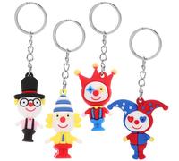 UPKOCH 4 pièces Porte-clés Clown Cartoon Plastique Robuste Figurines Amusantes pour Sacs et Clés Accessoires Multifonctions pour Fête Anniversaire Cadeau Amusant pour Chacun