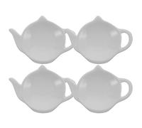 UPKOCH 4Pcs Support De Sachet De Thé en Porcelaine Dessous De Théière en Forme De Théière Plat D'assaisonnement Sauce Assiette À Dessert Petit Plat De Service Sushi Trempage Bol pour